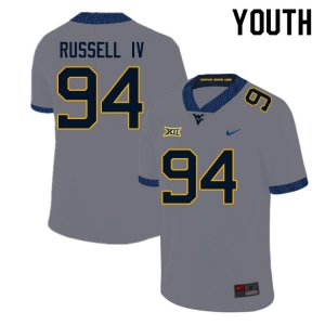 Youth West Virginia Mountaineers NCAA #94 Hammond Russell IV Gray Authentic Nike Stitched College Football Jersey MT15C77VO